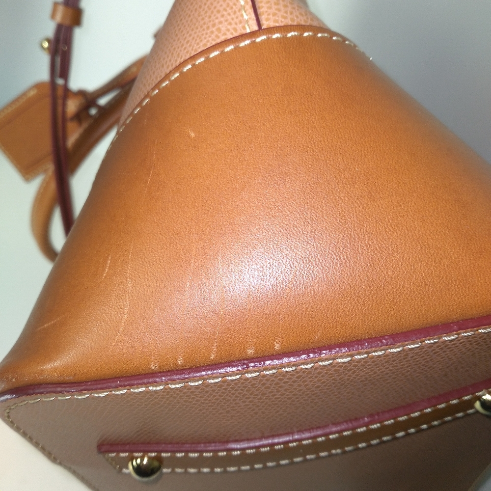 Authentic Dooney & Bourke Shelby Shopper Carmel/Tan Leather Tote and Wallet Set - Picture 12 of 16